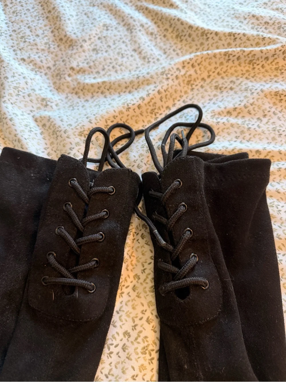 Dream Pairs Black Over-the-Knee Suede Block Heel Boots